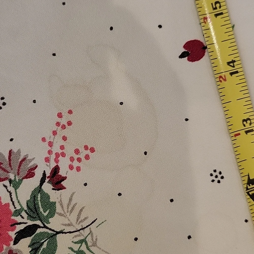 Vintage Floral Square Tablecloth with Yellow and Pink Rose Accents